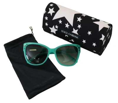 Shop Dolce & Gabbana Stars Acetate Square Shades Dg4124 Women's Sunglasses In Green