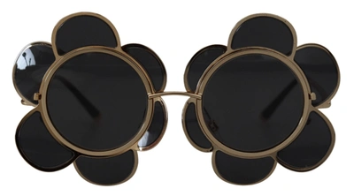 Shop Dolce & Gabbana Special Edition Flower Form Dg2201 Women's Sunglasses In Black