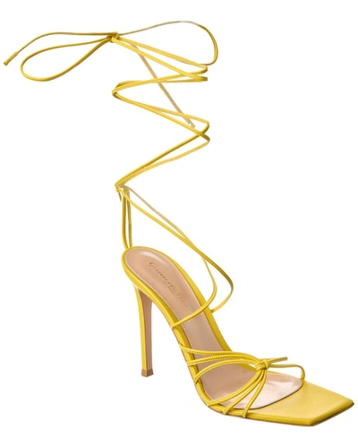 Shop Gianvito Rossi Sylvie 105 Leather Sandal In Yellow