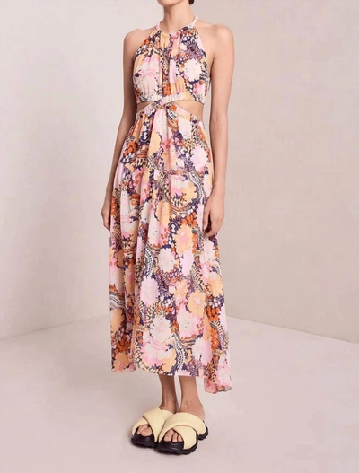 Shop A.l.c Waverly Midi Dress In Midnight/rose Multi