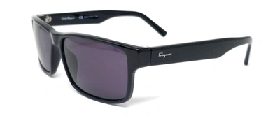 Shop Ferragamo Salvatore  Sf 960s 001 Rectangle Sunglasses In Purple