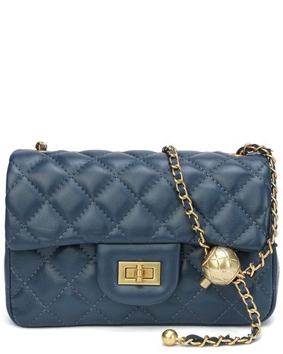 Shop Tiffany & Fred Quilted Leather Crossbody Shoulder Bag In Blue