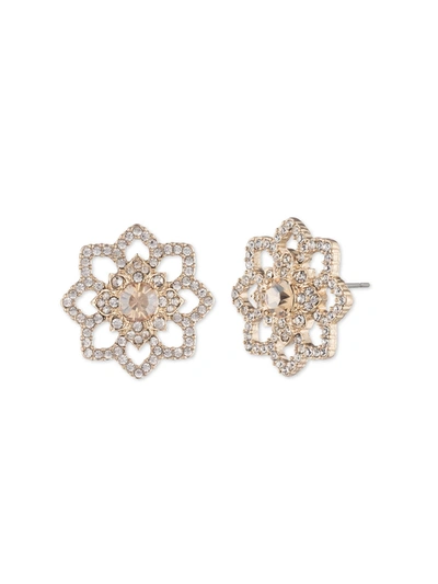 Marchesa Gold Lace Floral Button In Gold