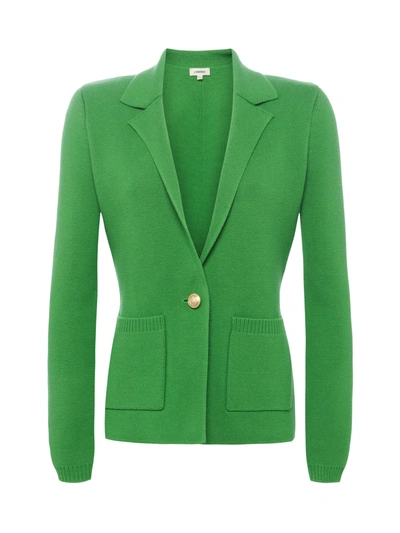 Shop L Agence Lacey Knit Blazer In Bright Green