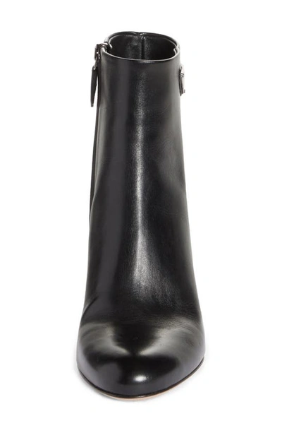 Shop Prada Logo Block Heel Bootie In Black