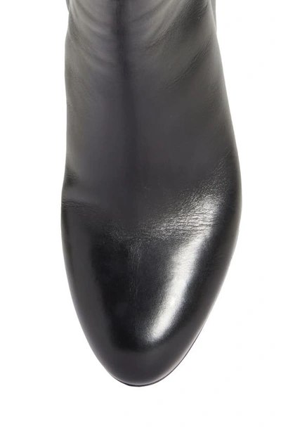 Shop Prada Logo Block Heel Bootie In Black