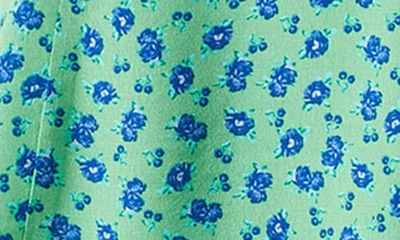 Shop Astr Floral Open Back Dress In Green Blue Floral