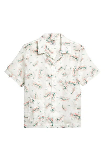 Shop Bode Wiggley Short Sleeve Button-up Camp Shirt In White Multi