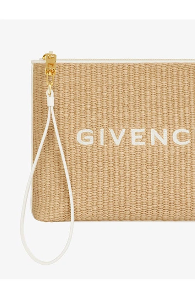 Shop Givenchy Large Woven Raffia Pouch In Natural