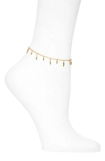 Argento Vivo Shaky Bar Charm Anklet In Gold