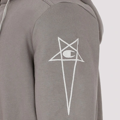 Shop Rick Owens X Champion Jason`s Hoodie Sweatshirt In Grey