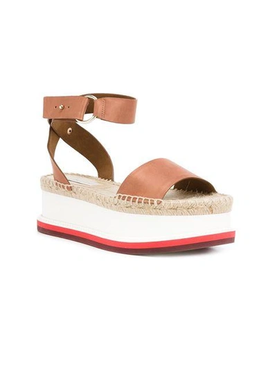 Shop Stella Mccartney Flatform Sandals In Brown
