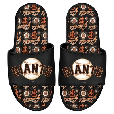 Shop Islide San Francisco Giants Team Pattern Gel Slide Sandals In Black