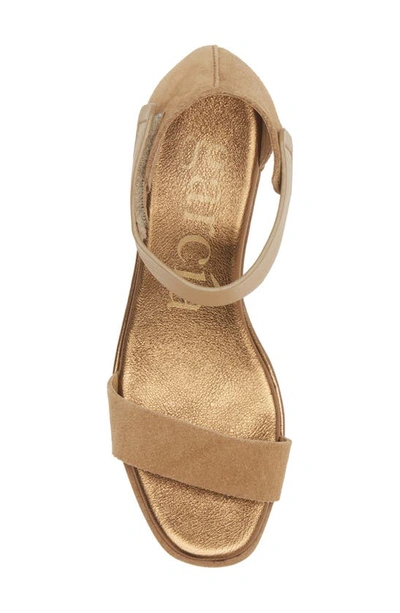 Shop Pedro Garcia Fidelia Platform Wedge Sandal In Camel Castoro-brass Accent