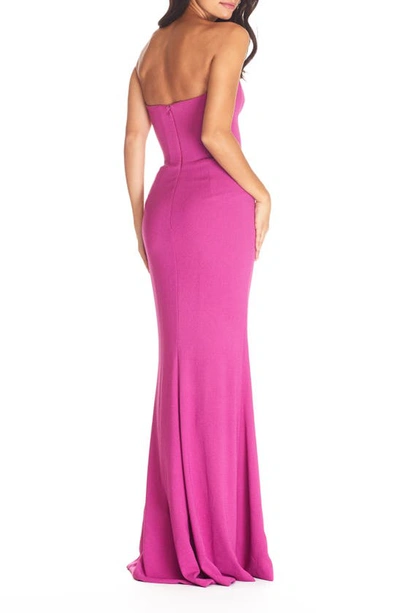 Dress The Population Fernanda Strapless Evening Gown In Hibiscus
