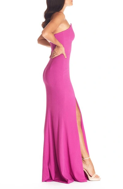 Shop Dress The Population Fernanda Strapless Evening Gown In Hibiscus