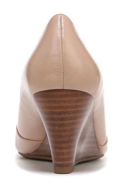 Franco Sarto Frankie Womens Padded Insole Leather Wedge Heels In Ballet