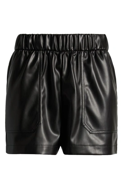 Shop Steve Madden Lainey Faux Leather Shorts In Black