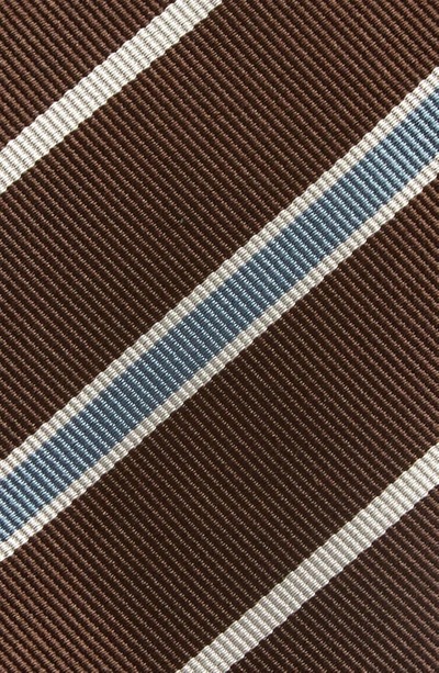 Shop Valentino Stripe Silk Tie In K9y-stone/ Avorio/ Ebano