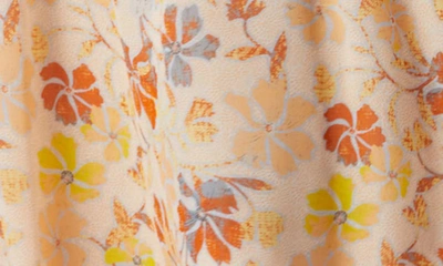 Shop Joie Maeve Floral Cutout Silk Sundress In Apricot Buff Multi