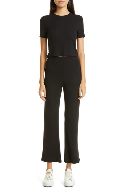 Shop Atm Anthony Thomas Melillo Rib Ankle Flare Pants In Black