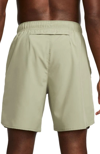 Shop Nike Dri-fit Challenger Unlined Athletic Shorts In Neutral Olive/ Reflective Silv