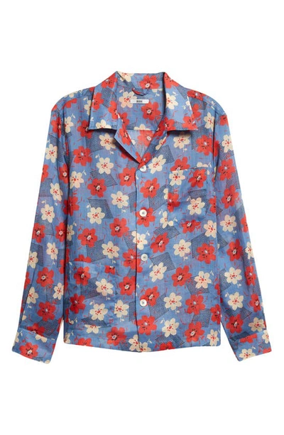 Shop Bode Geo Poppy Long Sleeve Button-up Shirt In Primary Multi