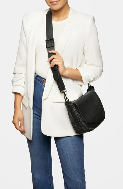Aimee Kestenberg Women's All For Love Saddle Crossbody Bag In Black W Shiny Black In Black With Shiny Black