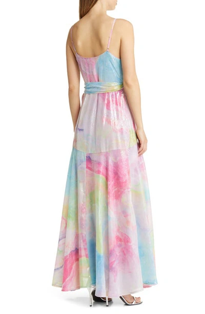 Shop Hutch Alden Tie Dye Sequin Maxi Dress In Rainbow Marble Swirl Sequin