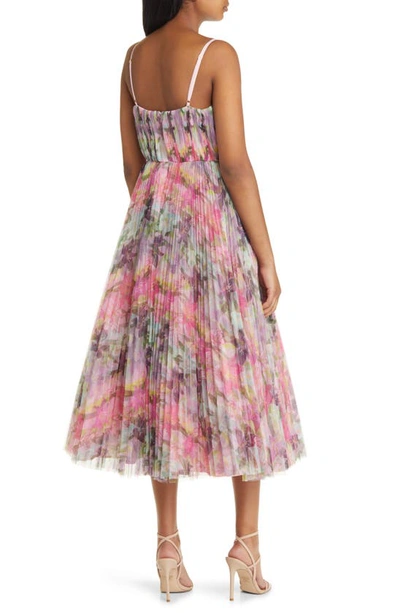 HUTCH HUTCH VITA FLORAL PLEATED TULLE A-LINE GOWN 
