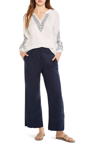 Shop Nic + Zoe Solstice Embroidered Cotton Blouse In White Multi
