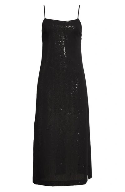 Shop Max Mara Alias Sequin Textured Dress In Black