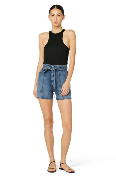 Shop Hudson Tie Waist Denim Shorts In Golden Clean