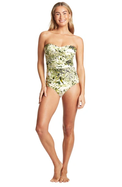 Shop Sea Level Twist Front One-piece Swimsuit In White