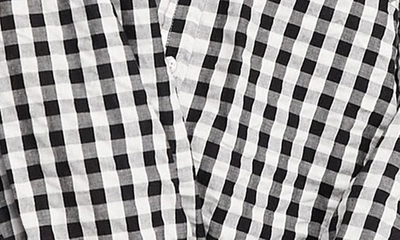 Shop Asos Design Oversize Gingham Cotton Button-up Shirt In Black Multi
