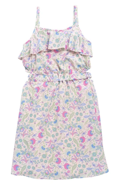 Shop Blush By Us Angels Kids' Sleeveless Cutout Floral Print Sundress In Pink