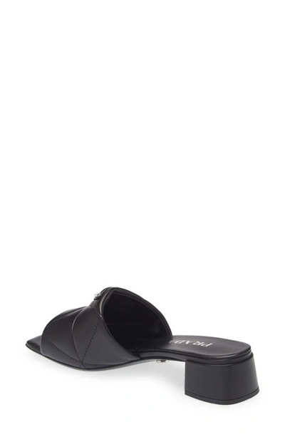 Shop Prada Diagram Slide Sandal In Black