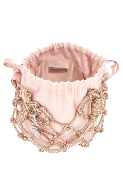 Judith Leiber Sparkle Crystal Net Top-handle Bag In Silver Rose Gold