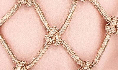 Judith Leiber Sparkle Crystal Net Top-handle Bag In Silver Rose Gold