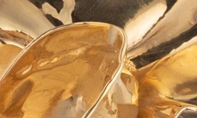 Sterling King Hammered-effect Statement Earrings In Gold