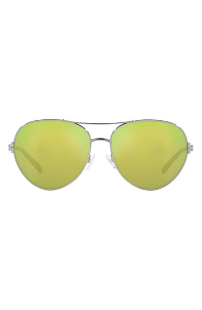 Shop Tory Burch 58mm Pilot Sunglasses In Silver