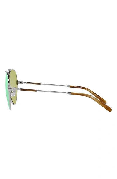 Shop Tory Burch 58mm Pilot Sunglasses In Silver