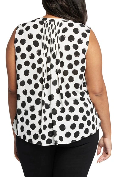 Shop Nydj Print Sleeveless Pleat Back Top In Ramona Dots