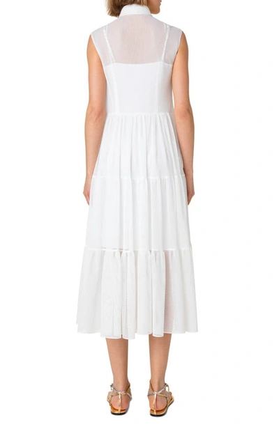 Shop Akris Punto Light Techno Mesh Sleeveless Dress In Cream