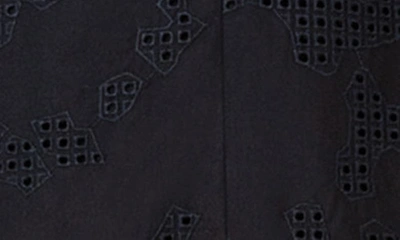 Akris Punto Kaleidoscope Eyelet Poplin Peasant Dress In Black