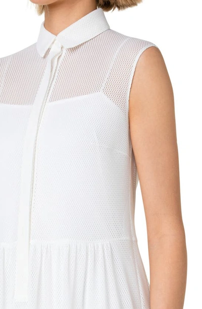 Shop Akris Punto Light Techno Mesh Sleeveless Dress In Cream