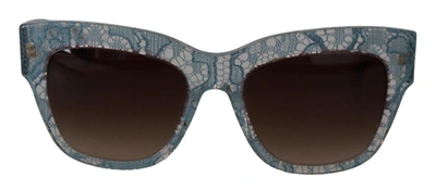 Shop Dolce & Gabbana Blue Lace Acetate Crystal Butterfly Dg4231 Women's Sunglasses