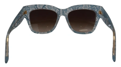 Shop Dolce & Gabbana Blue Lace Acetate Crystal Butterfly Dg4231 Women's Sunglasses