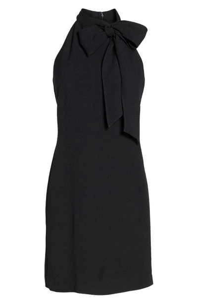 Shop Vince Camuto Tie Neck A-line Dress In Black