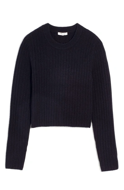 Shop Madewell Readfield Rib Slim Fit Pullover Sweater In True Black